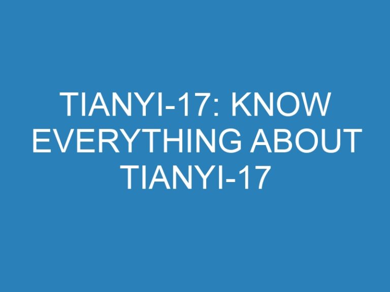 TianYi-17: Know Everything About TianYi-17